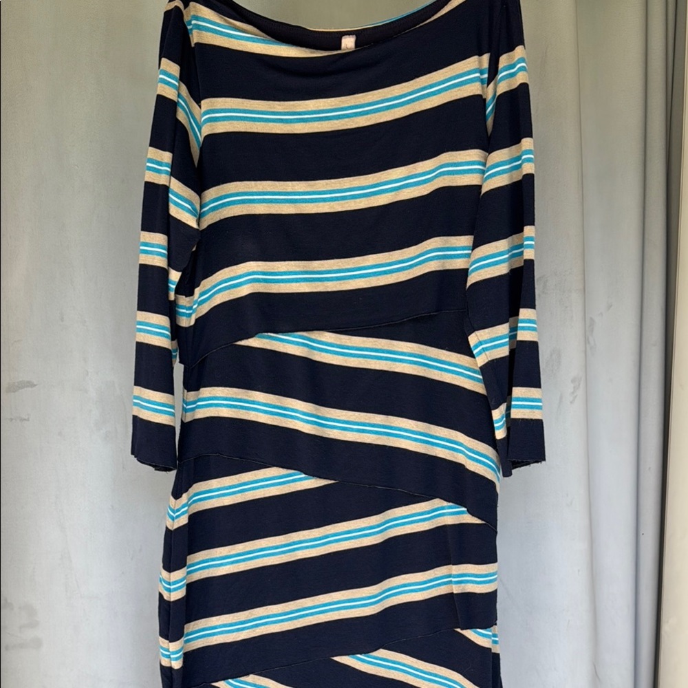 Bailey 44 Striped Navy and Teal Women's Dress